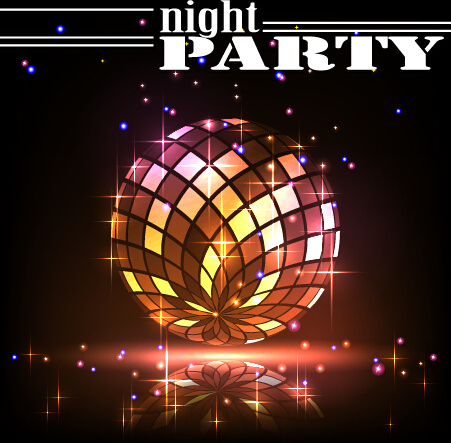 disko malam Partai neon latar belakang vektor