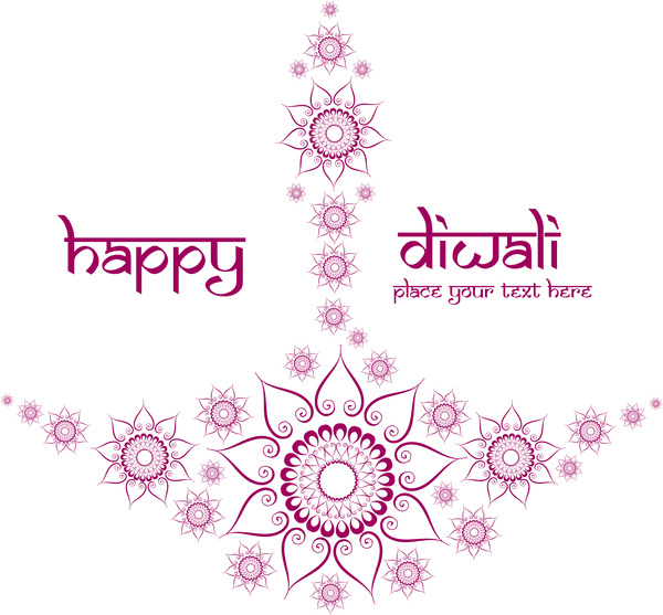 Diwali kartu decorativel latar belakang vektor