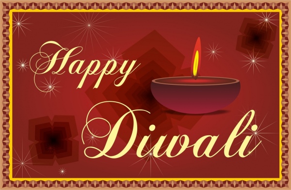 Diwali thẻ miễn phí vector