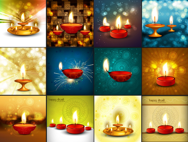 Diwali rilassan carta raccolta decorativel sfondo vettoriale