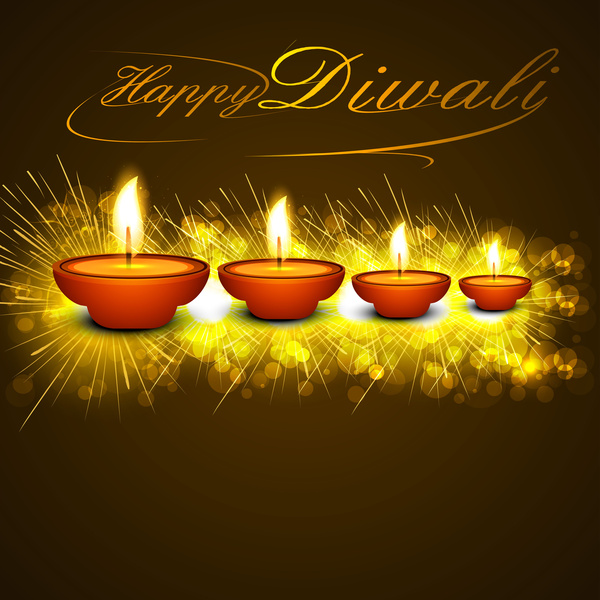 Diwali Colorfu Card Decorativel Background Vector