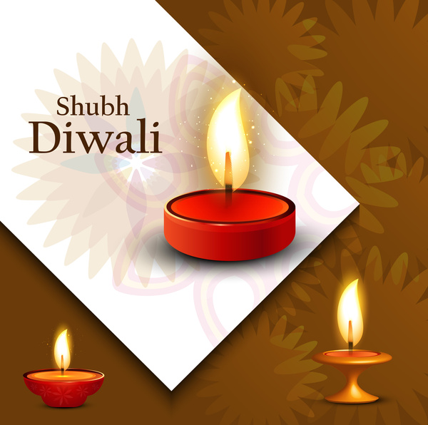 Diwali Colorfu Card Decorativel Background Vector