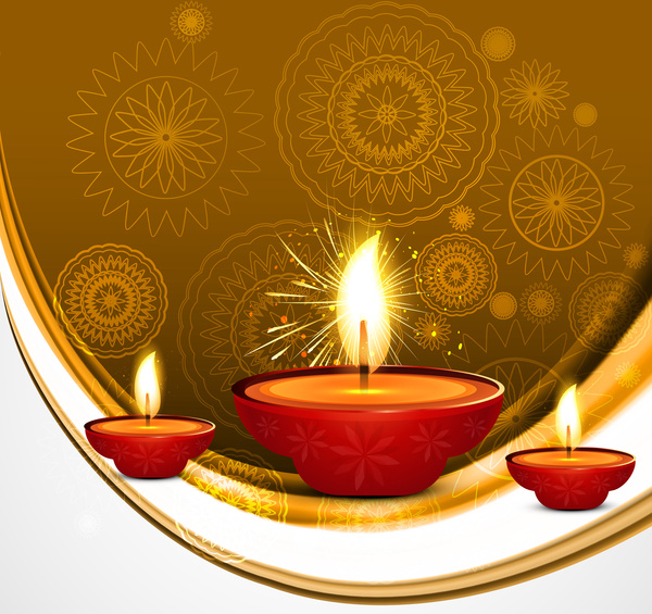 vetor de plano de fundo do Diwali colorfu cartão decorativel