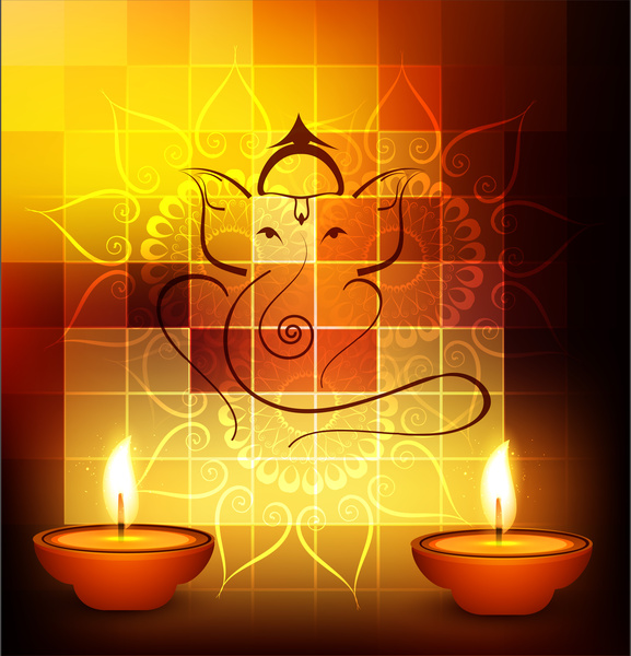 Diwali colorfu kartu decorativel latar belakang vektor