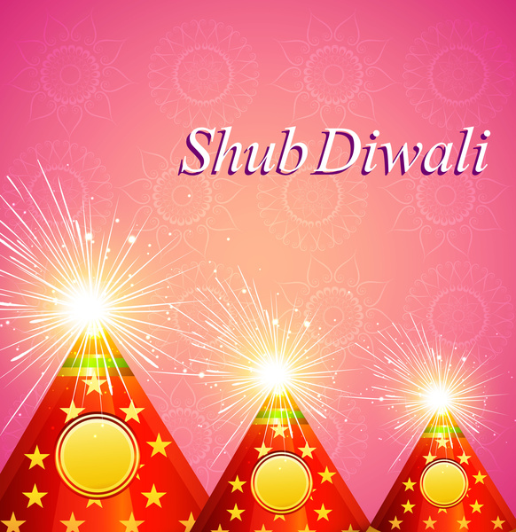 Diwali kerupuk hindu festival terang Floral vector desain