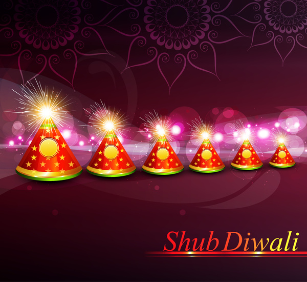 Diwali Cracker hinduistische Festival leuchtend bunten Vektor-design