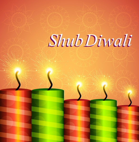 conception de craquelins hindoue festival lumineux colorés vecteur de Diwali