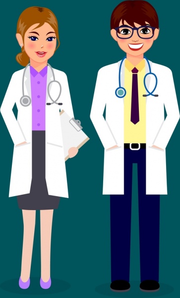 Arzt Symbole farbige Cartoon Design Bluse einheitliche