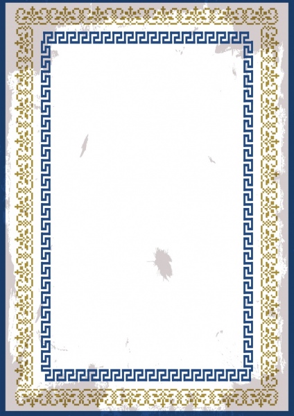 الوثيقة الحدود قالب سلس أصفر أزرق تصميم النمط الكلاسيكي