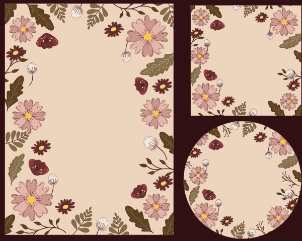 文档边框模板古典花卉装饰