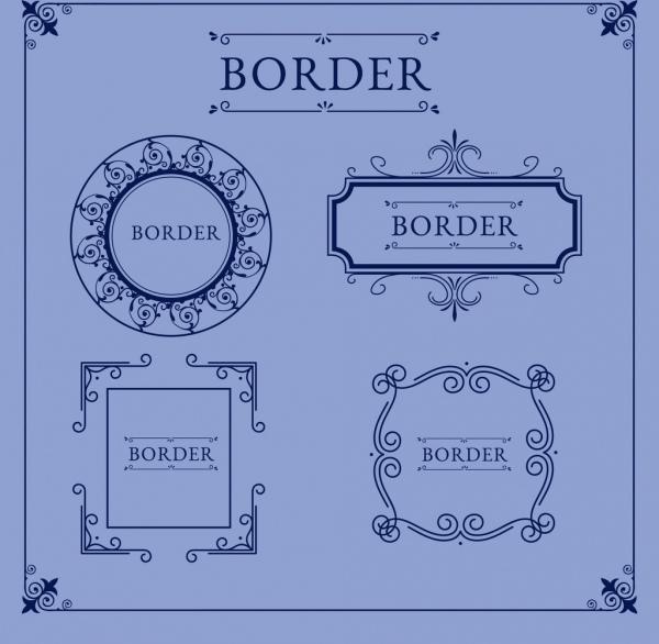 dokumen berbatasan template desain retro simetris hiasan