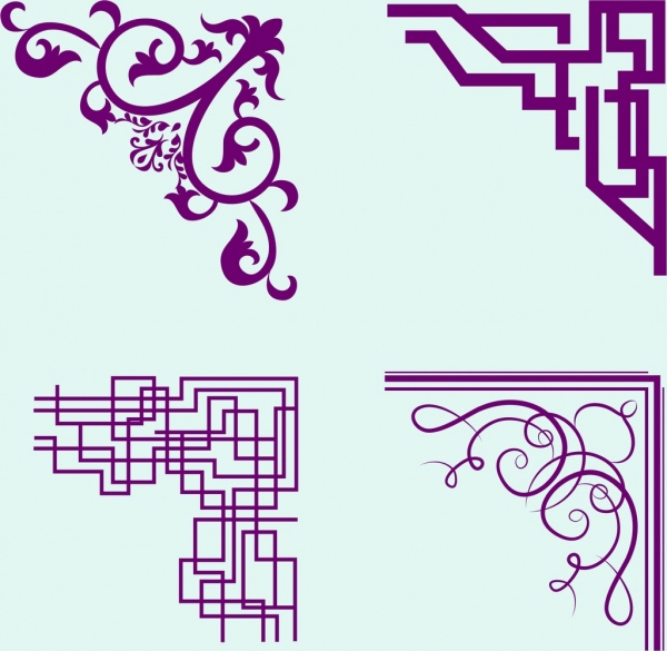 dokumen sudut violet template desain yang mulus