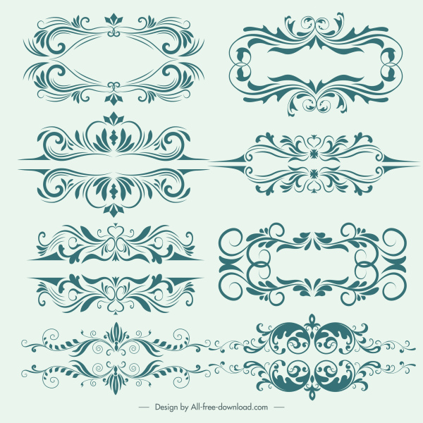 Dokuments dekorative Vorlagen elegant klassischen symmetrischen Dekor