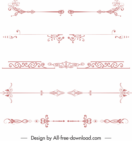 Dokuments dekorative Vorlagen elegante klassische symmetrische Formen