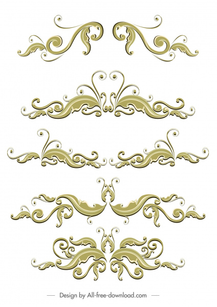 document modèles décoratifs élégant classique symétrique conception tourbillonnée