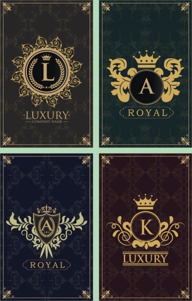 декоративные шаблоны документов различных королевских логотип украшения изоляции