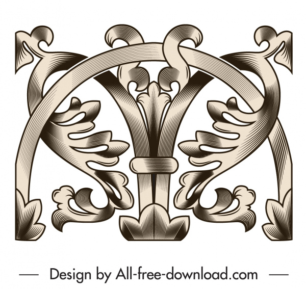 элемент дизайна документа элегантный классический симметричный декор