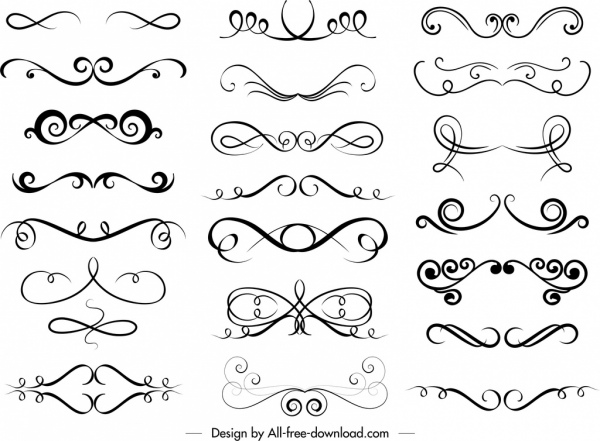 elementos de diseño de documento curvas simétricas boceto