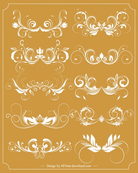 Documents Decorative Sets Classical Symmetric Curved Sketch