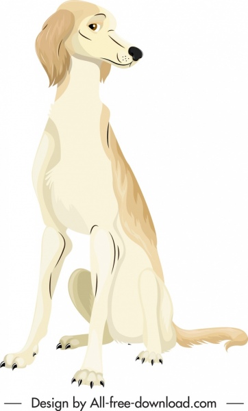 собака значок цветной мультяшный персонаж нарисованный от руки эскиз