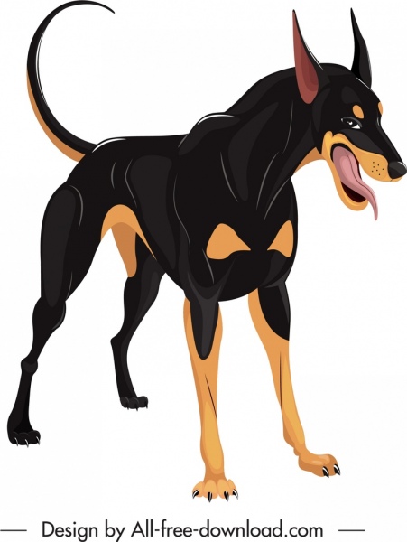 croquis de personnage de dessin animé coloré d’icône de chien