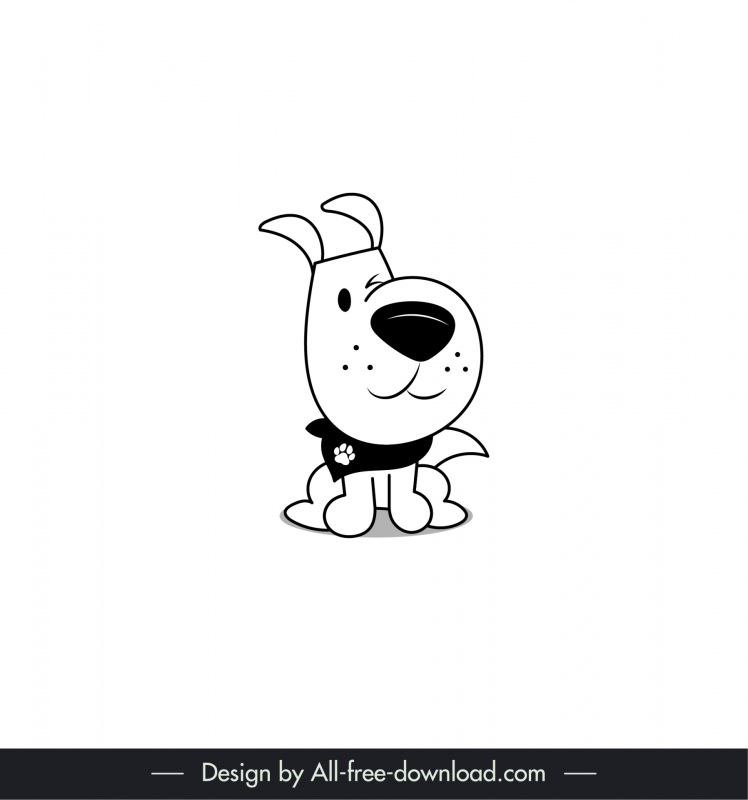 Hund Symbol Logo Niedliche handgezeichnete Skizze