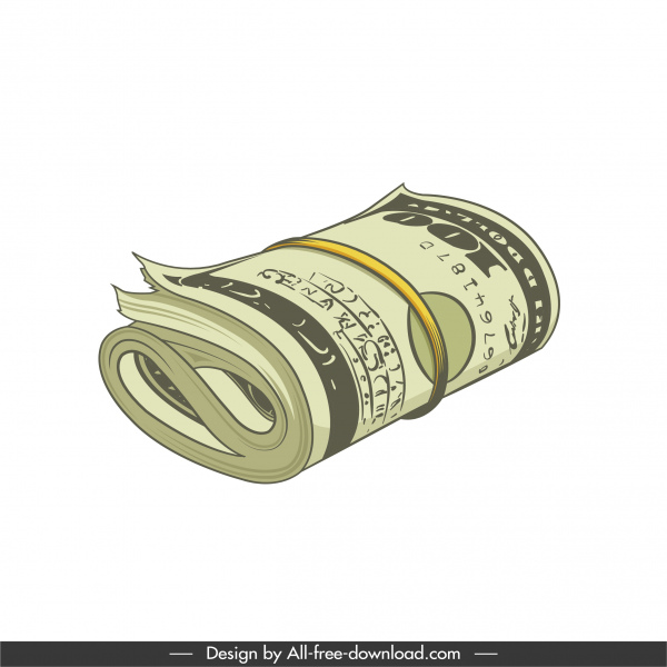 dólar dinheiro ícone 3d esboço
