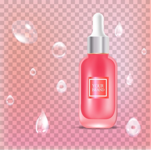 domestik iklan banner mengkilap botol ikon merah muda dekorasi