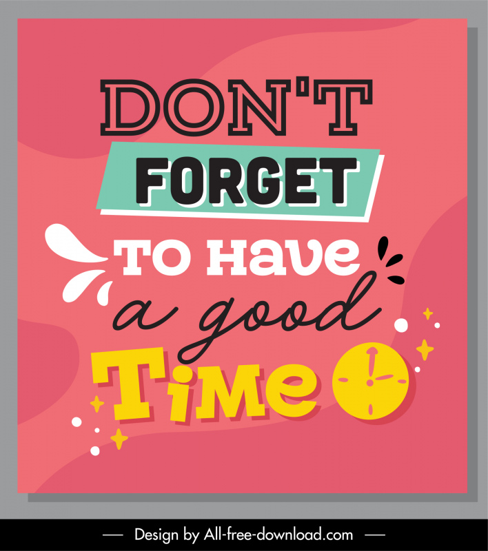 jangan lupa untuk memiliki template tipografi kutipan jam waktu yang baik