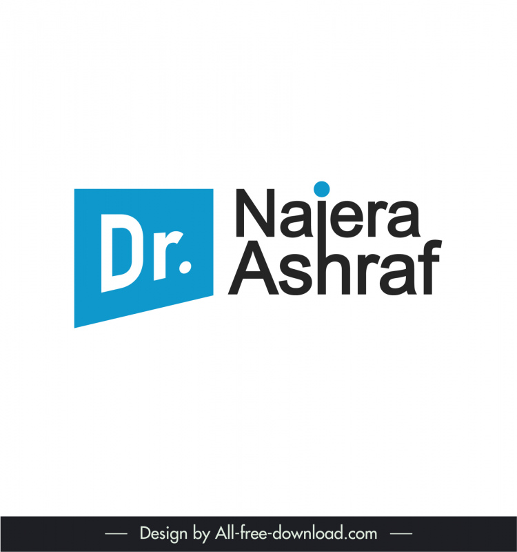 dr naiera ashraf logo template elegan kontras teks sketsa