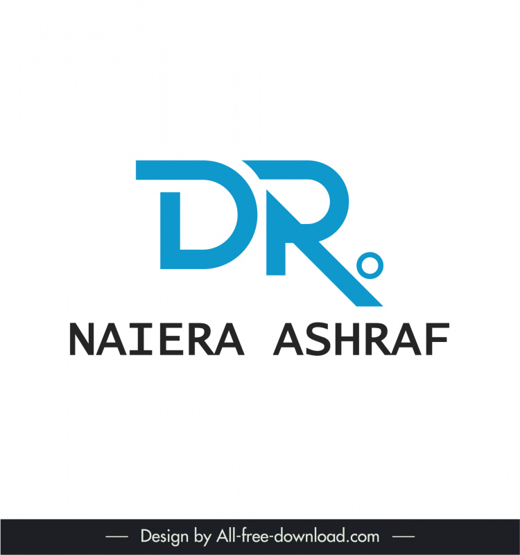 dr naiera ashraf logo template sketsa teks elegan