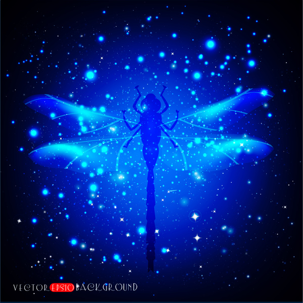 Dragonfly biru abstrak latar belakang