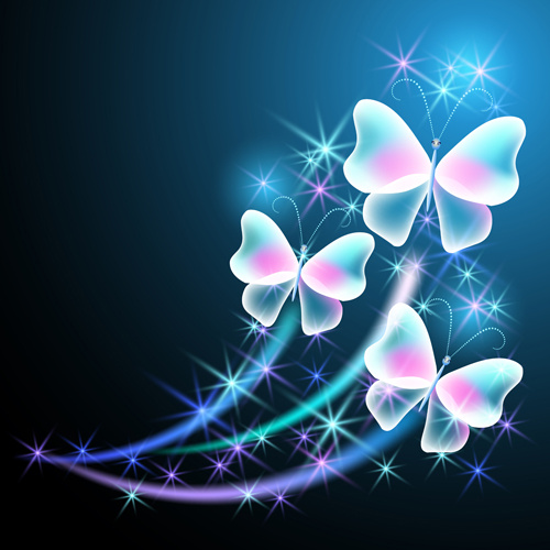 бабочка мечта с блестящими фоне вектор