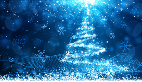 Traum-Weihnachtsbaum blau Hintergrund