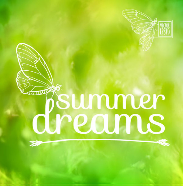 impian musim panas dengan latar belakang kupu-kupu