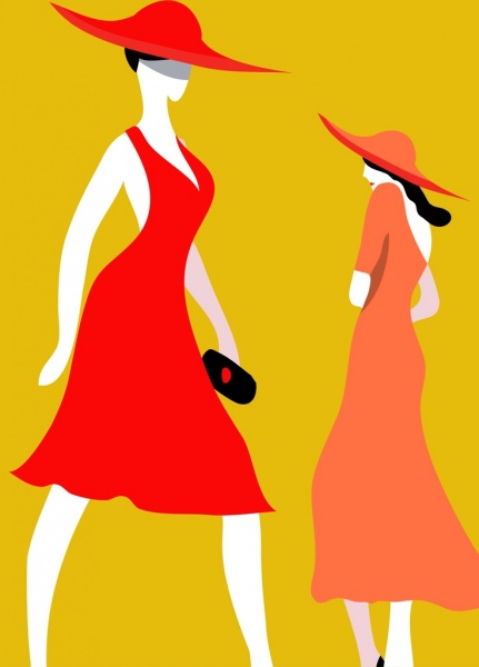 ファッション コレクション赤のデザインのエレガントなスタイルをドレスします。