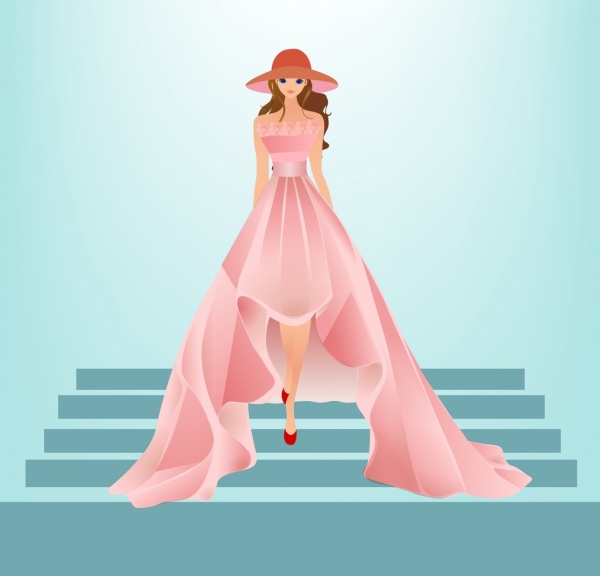 Dress Fashion Design Colored Cartoon Sketch-vector Cartoon-free Vector Free  Download