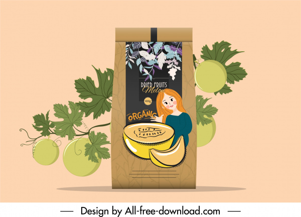 kurutulmuş meyve paketleme şablonu zarif klasik handdrawn dekor