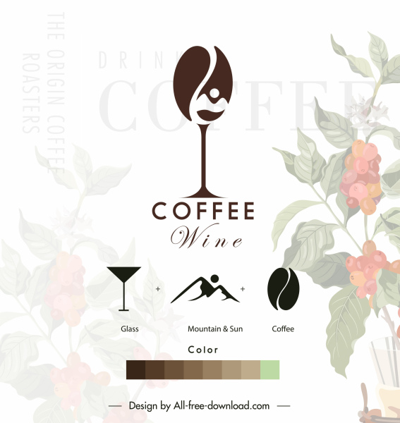 modelo de capa do menu de bebidas elegante café embaçado floral