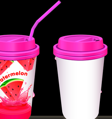 Drinks Cups With Tubes Vector 5