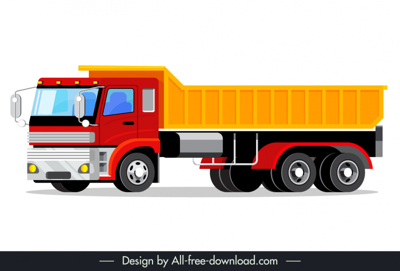 Icono de camión volquete Diseño 3D moderno