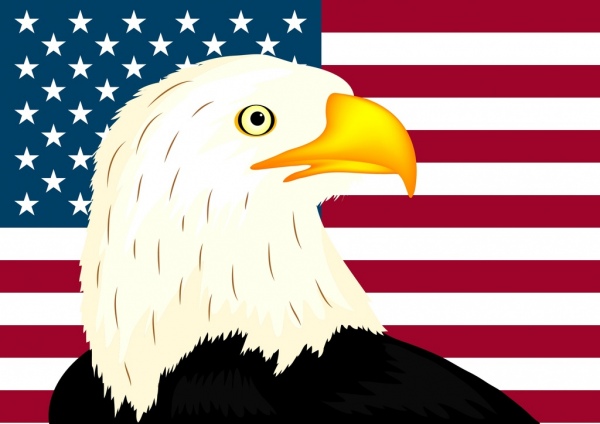 ไอคอนอีเกิ้ลออกแบบพื้นหลังธงชาติสหรัฐอเมริกา
