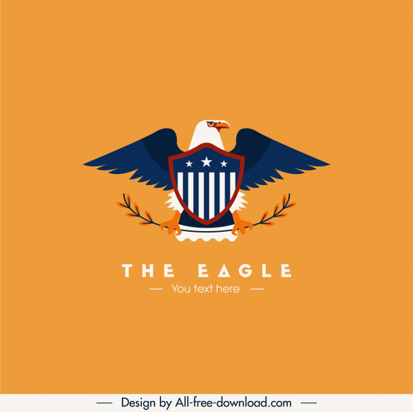 logotipo da águia colorido design simétrico plano