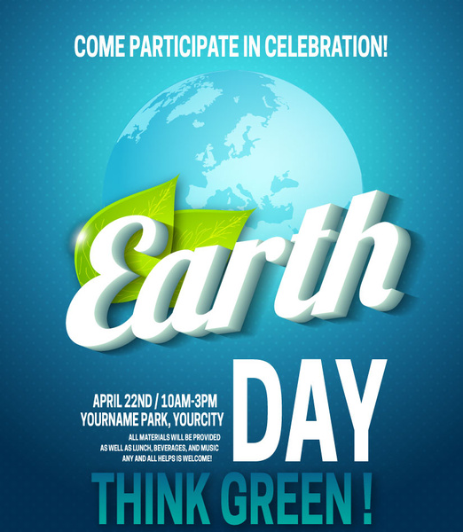 dünya gün banner tasarımı vignette earth ile