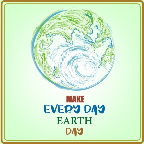 la giornata della terra banner icona globo handdrawn color design
