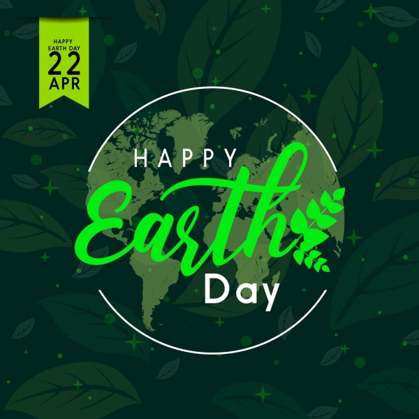 bumi hari poster hijau daun dekorasi kaligrafi latar belakang