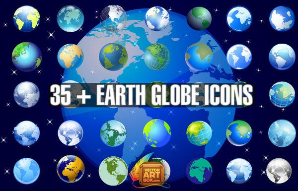 Erde Globus Icons set