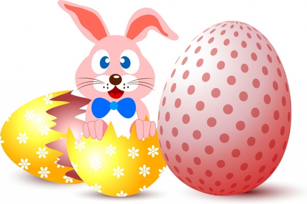 coelho de Páscoa fundo eclodiu decoração de ovos