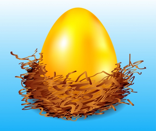 Decoracion de Pascua huevo dorado brillante icono fondo