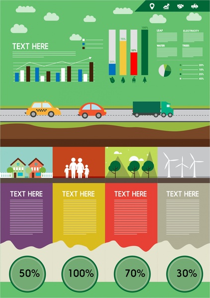Eco banner vektor ilustrasi dengan infographic dan grafik